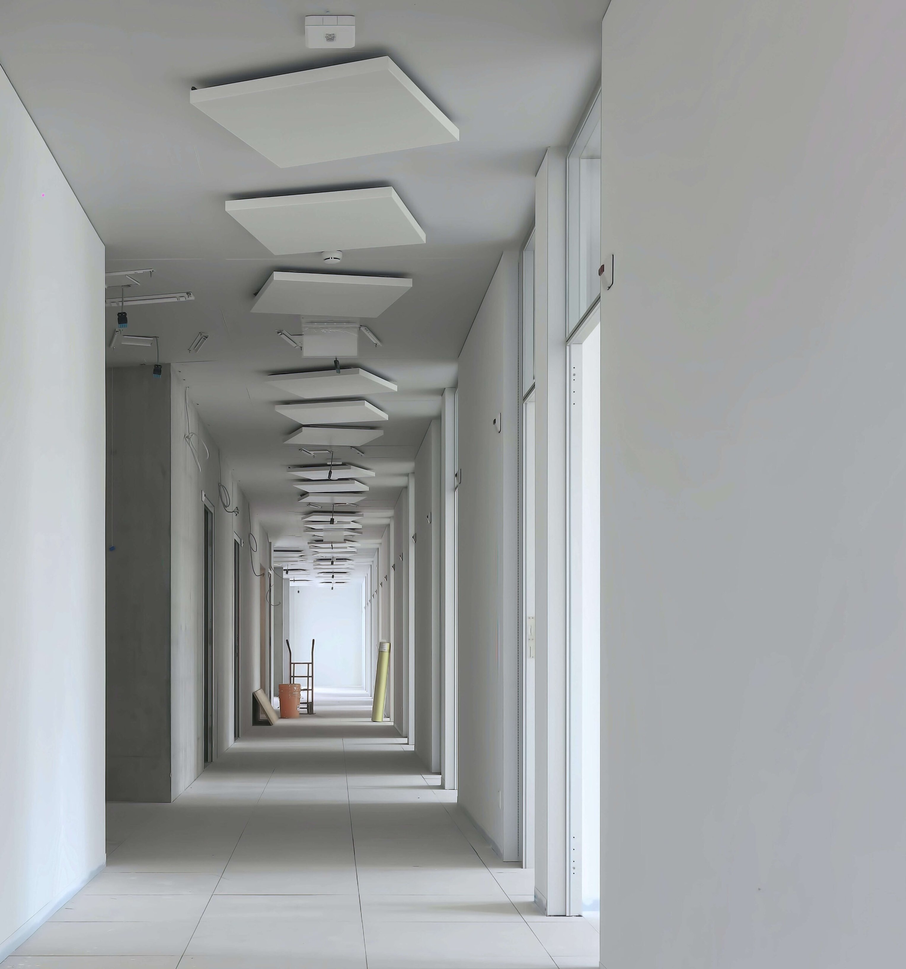 pareti in cartongesso in cantiere